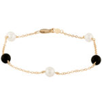 Signature Collection Pearl and Onyx Station Bracelet