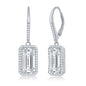 Exclusively Silver Emerald Cut Cz Dangle Earrings