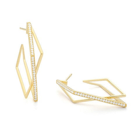 Signature Collection Geometric Diamond Hoops