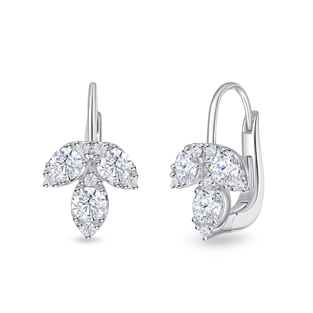 Petal Design Diamond Earrings - Wine Wednesday Jewelry