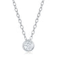 Exclusively Silver Bezel Set CZ Necklace