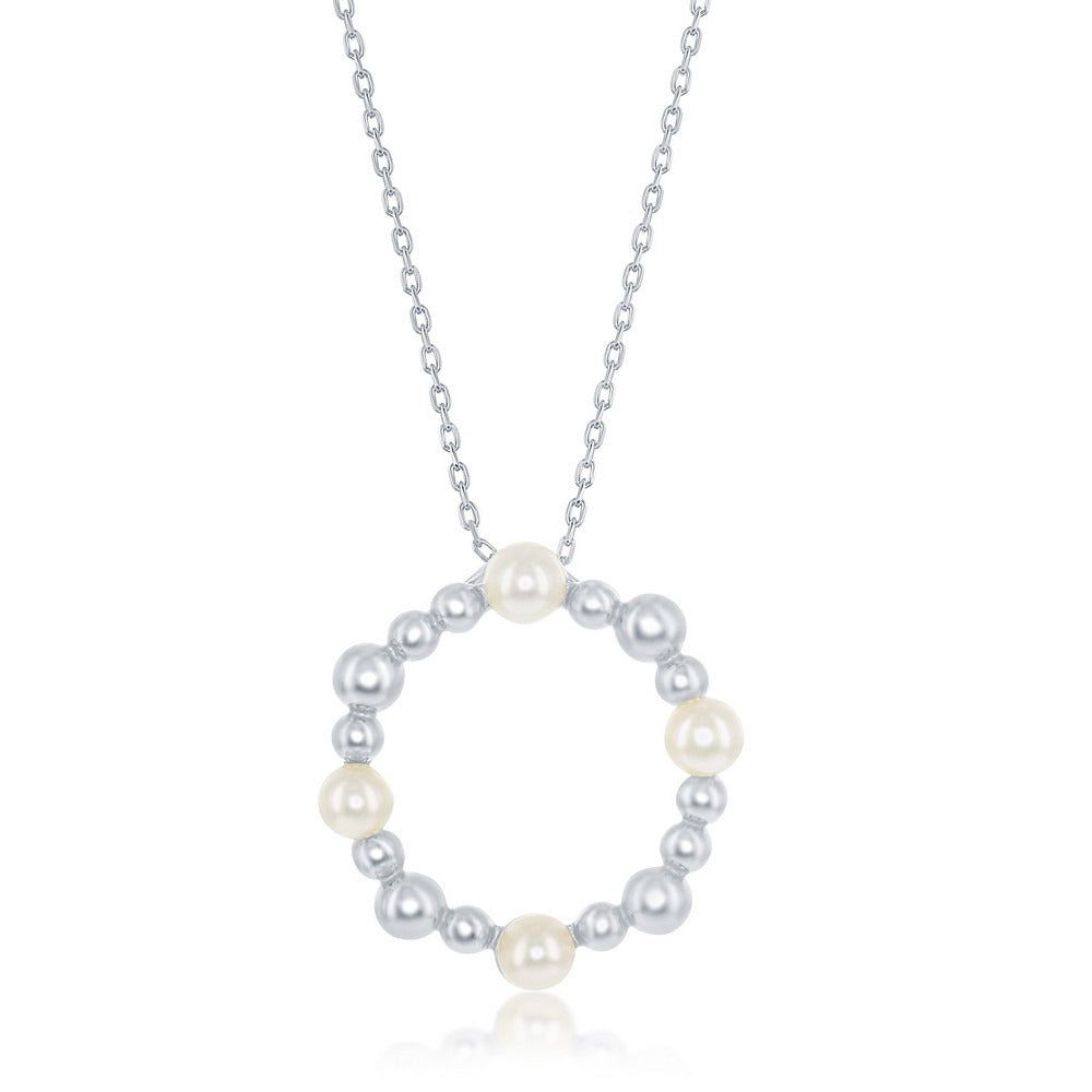 Circle Freshwater Pearl Necklace - Wine Wednesday Jewelry