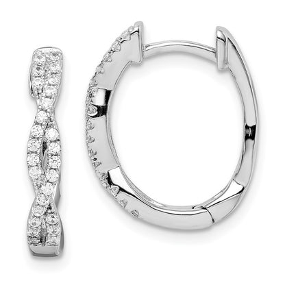 Exclusively Silver Twisted CZ Hoop Earrings