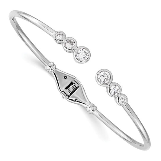 Exclusively Silver Bangle Style Bezel Set Bracelet