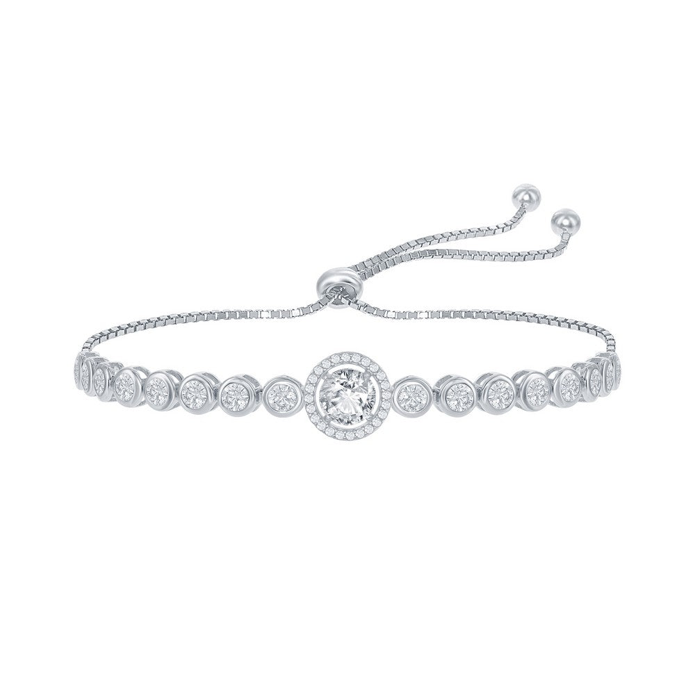 Exclusively Silver Halo Station Bracelet