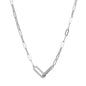 Exclusively Silver Paperclip Necklace with interlocking Clips in the Front